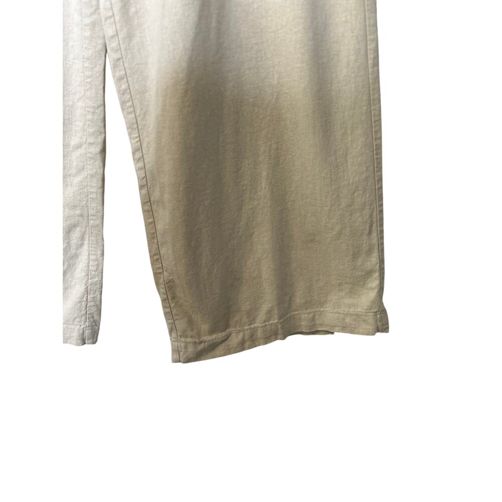Zara Women's Wide-Leg Linen-Blend Pants Size Medium Beige Preppy, Comfy - Picture 6 of 13